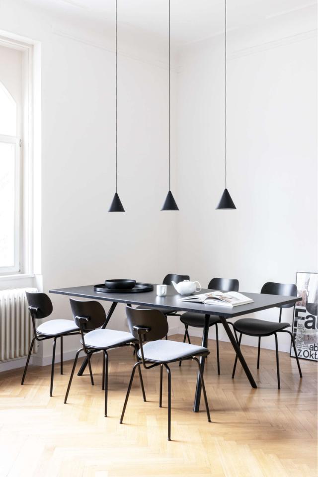 EIERMANN SE68 chair - stained Black/chrome frame