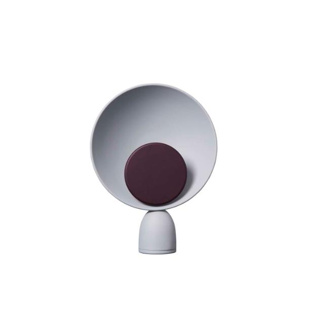 BLOOPER table lamp - Ash Grey with Fig Purple disc