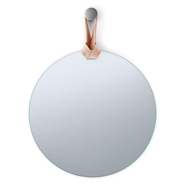 Rope Spejl - Ø50 cm - med læderstrop