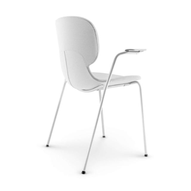 COMBO shell chair, w. full upholstery, white