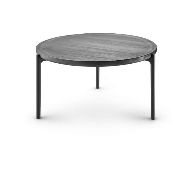 Savoye lounge table - Ø60 cm - 42 cm - Black stained oak