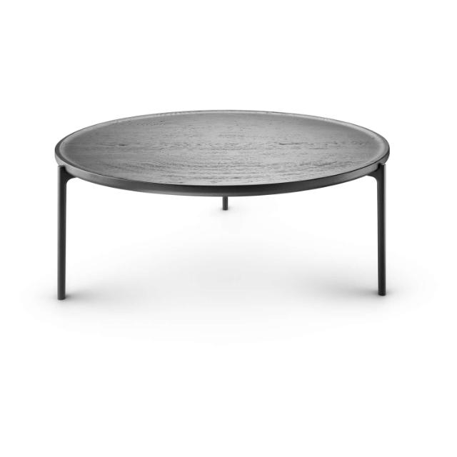 Savoye lounge table - Ø90 cm - 42 cm - Black stained oak