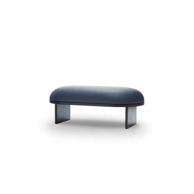 ANZA 120 bench - L120 x W65 x H44 cm - Stained Black (on oak) frame