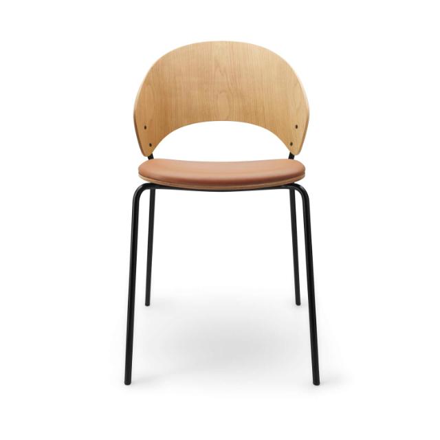 Dosina spisebordsstol - Olieret eg m. cognac læder polstring