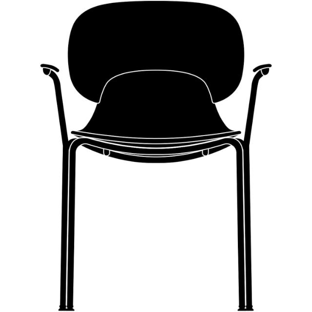 Combo dining chair - Black - with armrest