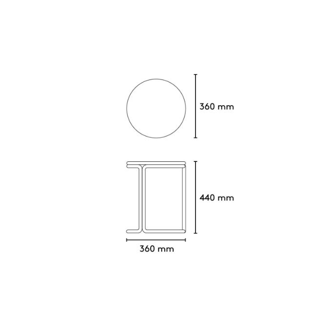 HARDIE stool - Black frame with natural ash seat