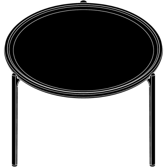 Savoye lounge table - Ø60 cm - 42 cm - Black stained oak