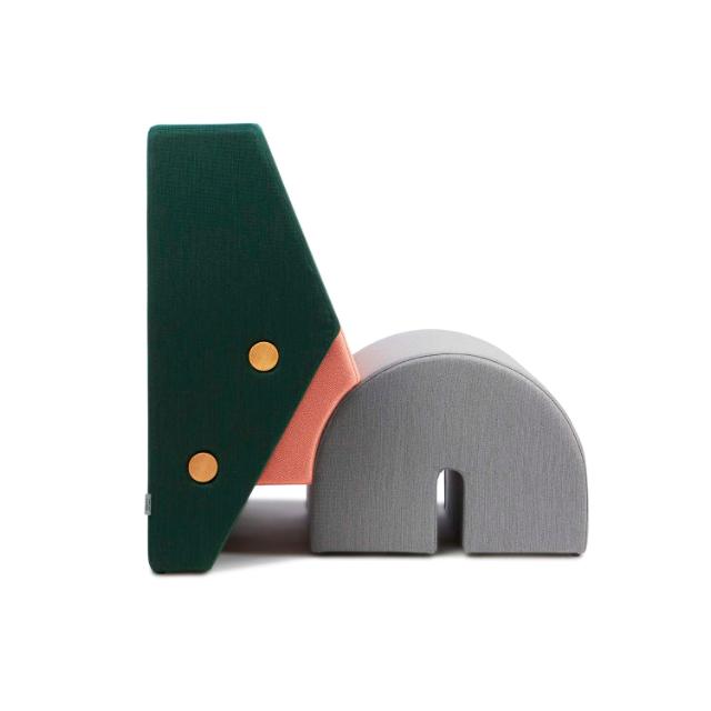 KEYSTONE lounge chair - Green/Pink/Grey