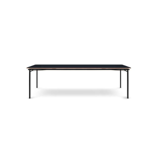 Taffel dining table - Black - 90x250/370 cm