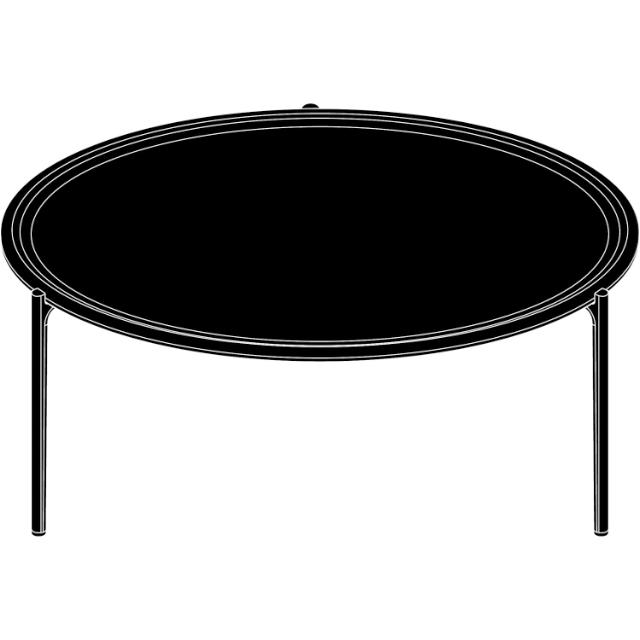 Savoye lounge table - Ø90 cm - 42 cm - Smoked oak