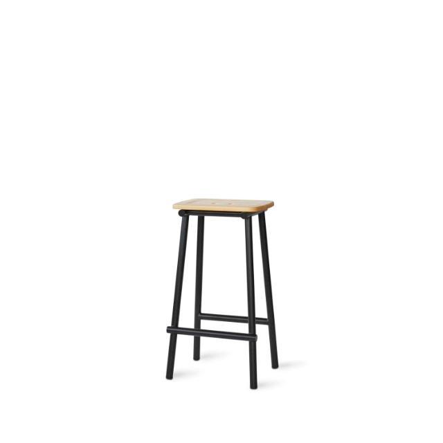 TUBBY TUBE seat (Part II/II) -  Natural lacquered ash seat assembled on black frame