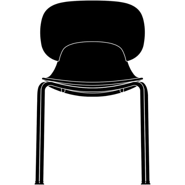 COMBO shell chair, w. full upholstery, white